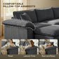 Deep-Seat L-Shape Sectional Sofa with Storage Ottoman - Dark Grey