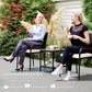 3 Piece Wicker Patio Furniture Set with Stackable Chairs, Washable Cushion, Tempered Glass Top, for Backyard, Brown