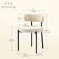 2 Pieces Kitchen Chairs, Modern Dining Chairs w/ Berber Fleece Upholstery and Steel Legs for Living Room, Beige