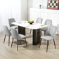 Upholstered Dining Chairs Set of 6, Velvet Accent Chair with Back and Wood-grain Steel Leg for Kitchen, Grey