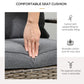 Wicker Adirondack Chair, PE Rattan Outdoor Fire Pit Chair Muskoka Chair with Cushions, Mixed Grey
