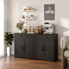 Sideboard Buffet Cabinet with Storage, Modern Coffee Bar Cabinet with 3 Drawers and Adjustable Shelves, Distressed Black