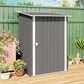 3.3' x 3.4' Lean-to Garden Storage Shed, Outdoor Galvanized Steel Tool House with Lockable Door for Patio Grey