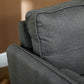 56" Loveseat Sofa for Bedroom Upholstered 2 Seater Couch with Back Cushions and Pillows, Dark Grey