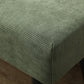 39" Upholstered Ottoman Bench, Corduroy Entryway Bedroom Bench with Padded Seat and Steel Legs for Bedroom, Green