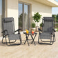 Zero Gravity Chair Set of 2 Patio Chair with Side Table Cupholders and Pillows for Pool, Backyard, Lawn, Blue