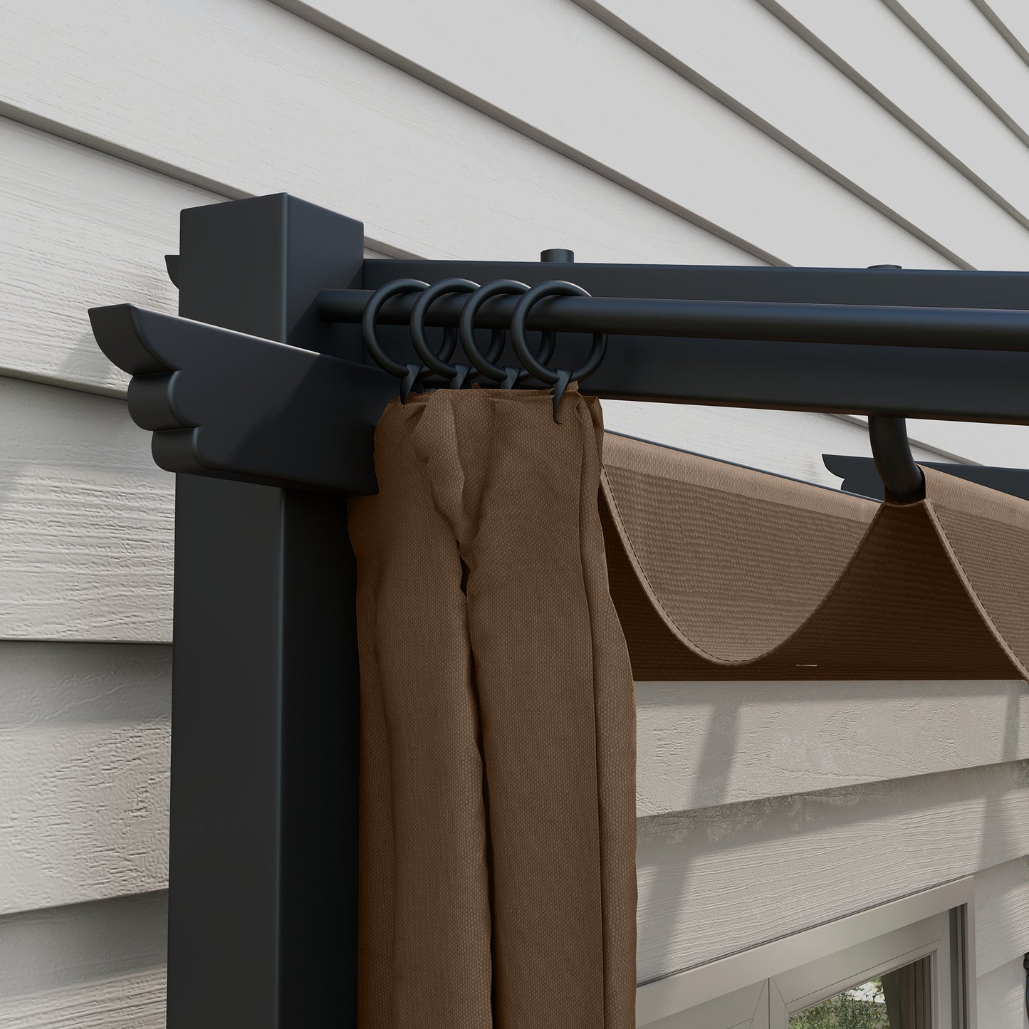 Metal Pergola with Sliding Roof Canopy, Retractable Pergola Canopy