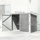 Outdoor Metal Storage Shed Garden Garbage Can Organizer with Double Door and Vents for 2 Trash Cans, Light Grey