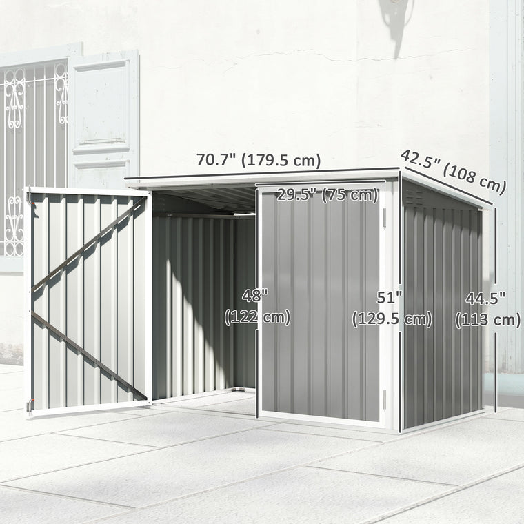 Metal Garbage Can Shed with Double Door & Vents