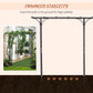 Metal Garden Arch Outdoor Walkway Arbor, 74.75" x 19.75" x 82.75", Dark Grey
