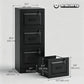 3 Drawer File Cabinet with Lock, Vertical Filing Cabinet with Adjustable Hanging Bars for A4 and Letter Size, Black