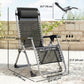 Reclining Zero Gravity Chair with Adjustable Backrest, Folding Garden Sun Lounger, Outdoor Recliner with Removable Cushion and Headrest, Dark Grey