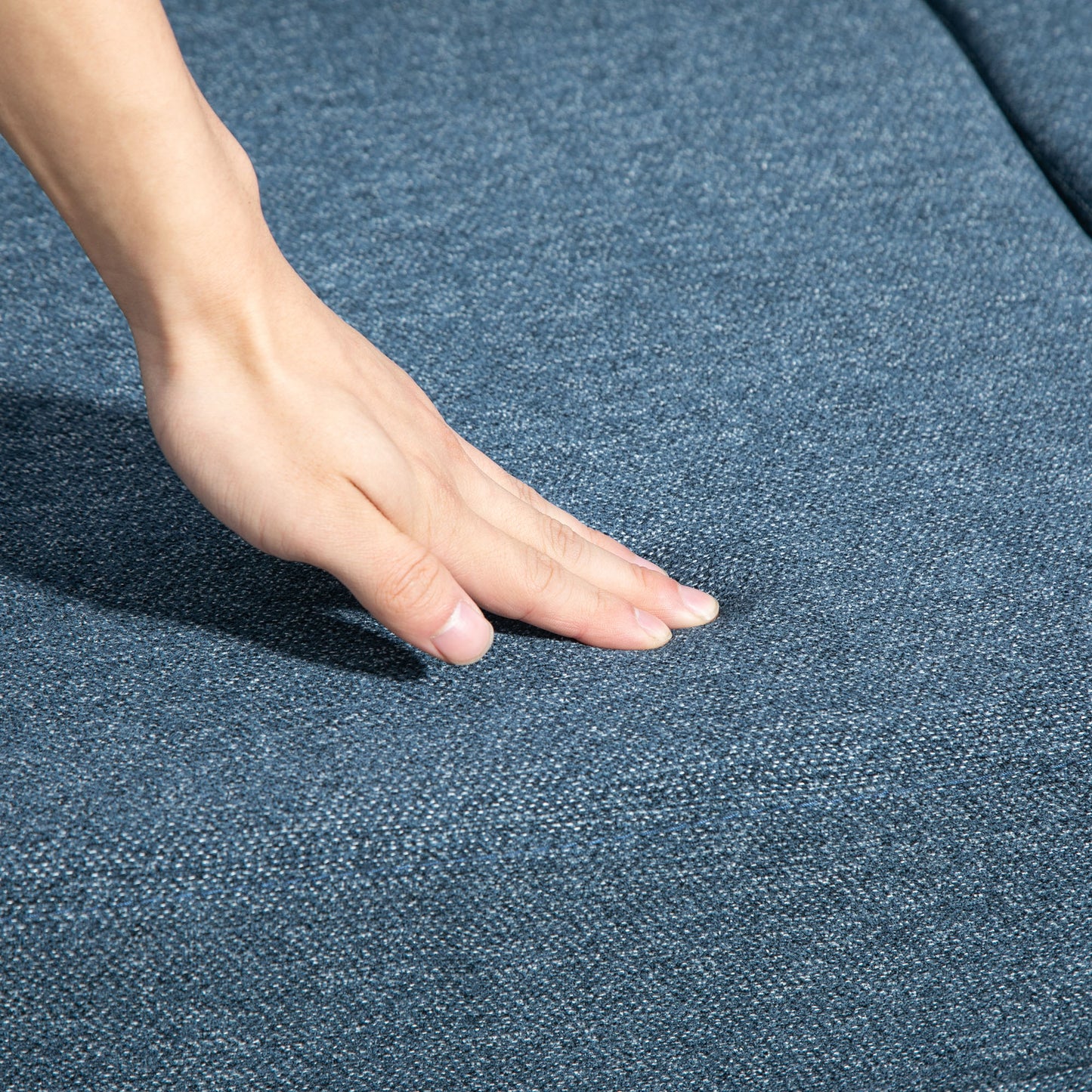 Vintage Loveseat, Upholstered Love Seat Furniture, Fabric 2 Seater Sofa with Rolled Arms, Rubber Wood Legs, Dark Blue