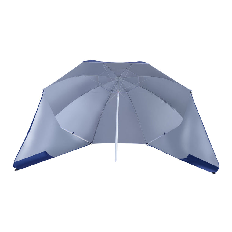 7.5FT Blue 2-in-1 Beach Umbrella with Carry Bag & UV Protection