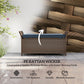 2-In-1 Outdoor Storage Bench, 29 Gallon Wicker Deck Box with Handles and Cushion, Navy Blue