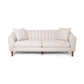 3-Seater Contemporary Sofa with Button Tufted Diamond Stitching, Daybed Perfect for Living Room, 84.5'' L x 33.5'' W x 33.5'' H, Beige