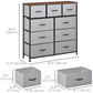 9-Drawer Tall Fabric Dresser Tower - Grey