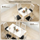 55" Extendable Dining Table for 4-6 Person, Kitchen Table with PU Handle and Felt Pads for Small Spaces, White