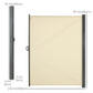 118" x 79" Retractable Side Awning Patio Outdoor Folding Privacy Screen with Resistance to UV Rays & Wind, Cream White