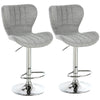 Set of 2 Adjustable Swivel Counter Stools - Grey