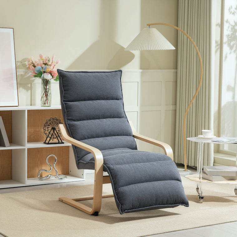 Velvet Accent Chair with Footrest