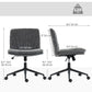 Armless Criss Cross Office Chair with Wheels - Grey