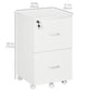 2 Drawer File Cabinet with Lock, Small Rolling Filing Cabinet for A4, Letter-Size Documents, Printer Stand for Home Office, 17" x 17.75" x 28.25", White