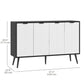 Sideboard Buffet with 4 Doors and Shelves - Black