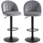 Bar Stools Set of 2, Swivel Counter Height Barstools with Footrest, Grey