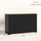 Sideboard Buffet Cabinet with Drawers - Black