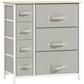 7-Drawer Fabric Dresser with Metal Frame - Light Grey