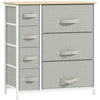 7-Drawer Fabric Dresser with Metal Frame - Light Grey