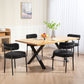 4 Pieces Kitchen Chairs, Modern Dining Chairs w/ Corduroy Upholstery and Steel Legs for Living Room, Black