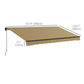 13' x 10' Retractable Awning, 280gsm UV Resistant Sunshade Shelter, for Deck, Balcony, Yard, Amber and Dark Grey