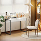 High Gloss Home Office Desk, 39" x 20" Computer Desk with 2 Drawers for Small Spaces, White and Grey
