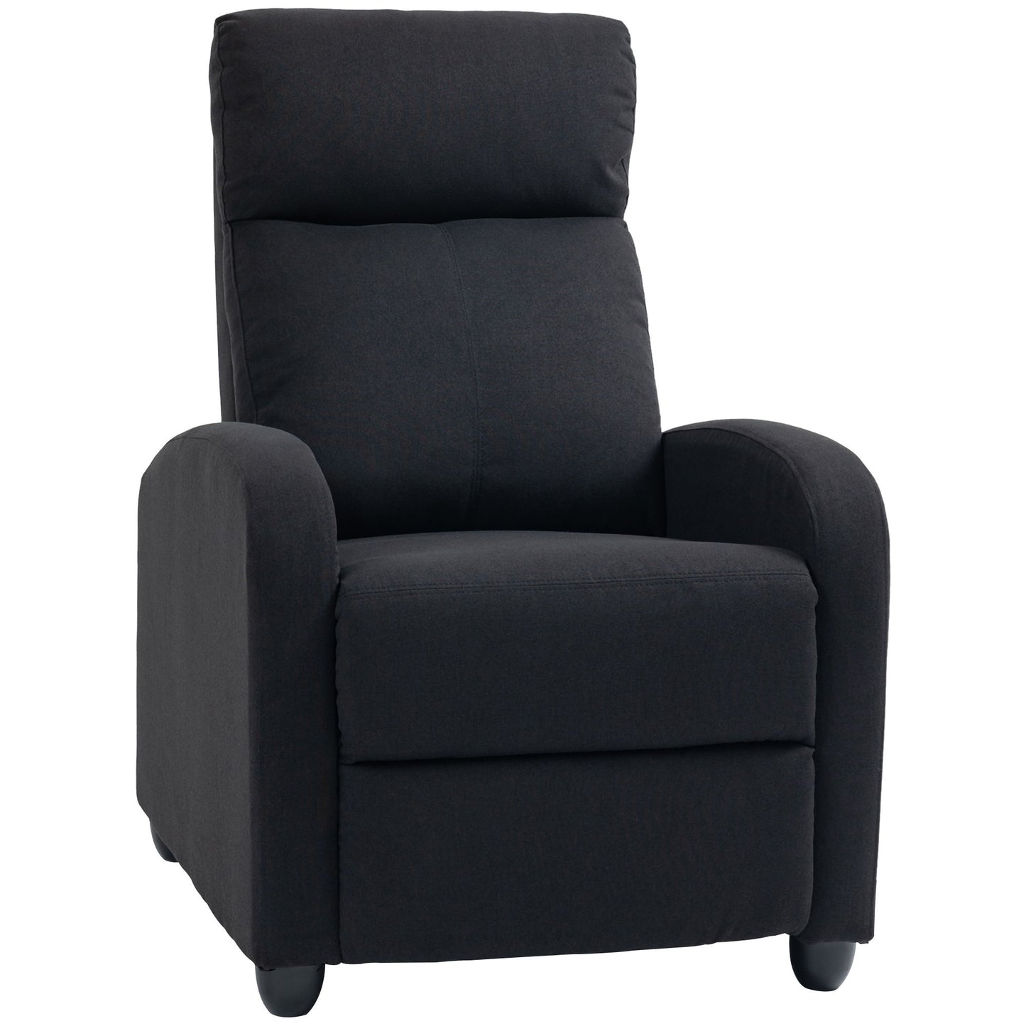 Single Recliner Sofa, Manual Home Theater Seating, Single Reclining Sofa Chair with Padded Seat for Living Room, Black