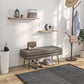 39" Storage Ottoman, Velvet End of Bed Bench with Steel Legs, Foot Stool with Storage for Bedroom, Living Room, Beige