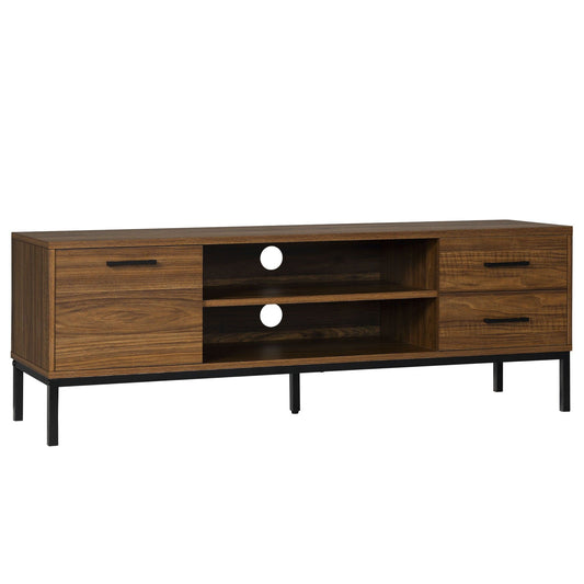 TV Stand with Door and Drawers - Dark Walnut