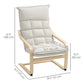 Modern Armchair, Upholstered Accent Chair with Curved Leg and Arm, Leisure Lounge Chair for Living Room, Cream White