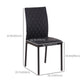 Modern Dining Chairs Set of 4, Upholstered Faux Leather Kitchen Chairs with Rhombic Tufting and Metal Legs for Living Room, Black