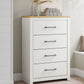 Linnocreek - White / Warm Brown - Four Drawer Chest