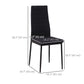 Modern Dining Chairs High Back Upholstered Linen Fabric with Metal Legs for Kitchen Black