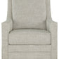 Kambria - Fog - Swivel Glider Accent Chair - Fabric