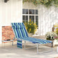 Tanning Chair with Face Hole and Side Table, Folding Outdoor Lounge Chair with Carry Straps, Side Pocket, Blue Stripe