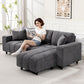 L-Shaped Sectional Sofa with Reversible Chaise - Grey