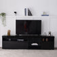 Modern TV Cabinet with LED Strip and Adjustable Colours, Stylish Media Console with Low-Profile Storage, 71'' L x 13.5'' W x 19'' H, Black