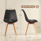 Wood Dining Chairs Set of 6 with PU Leather Seat - Black