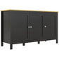 Sideboard Buffet with Doors and Shelves - Black and Natural