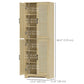 67" Tall Kitchen Pantry, Freestanding Kitchen Storage Cabinet with 4 Rattan Doors and Adjustable Shelves, Oak