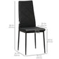 Dining Chairs Set of 4, Modern Accent Chair with High Back, Upholstery Faux Leather and Steel Legs for Living Room, Kitchen, Black
